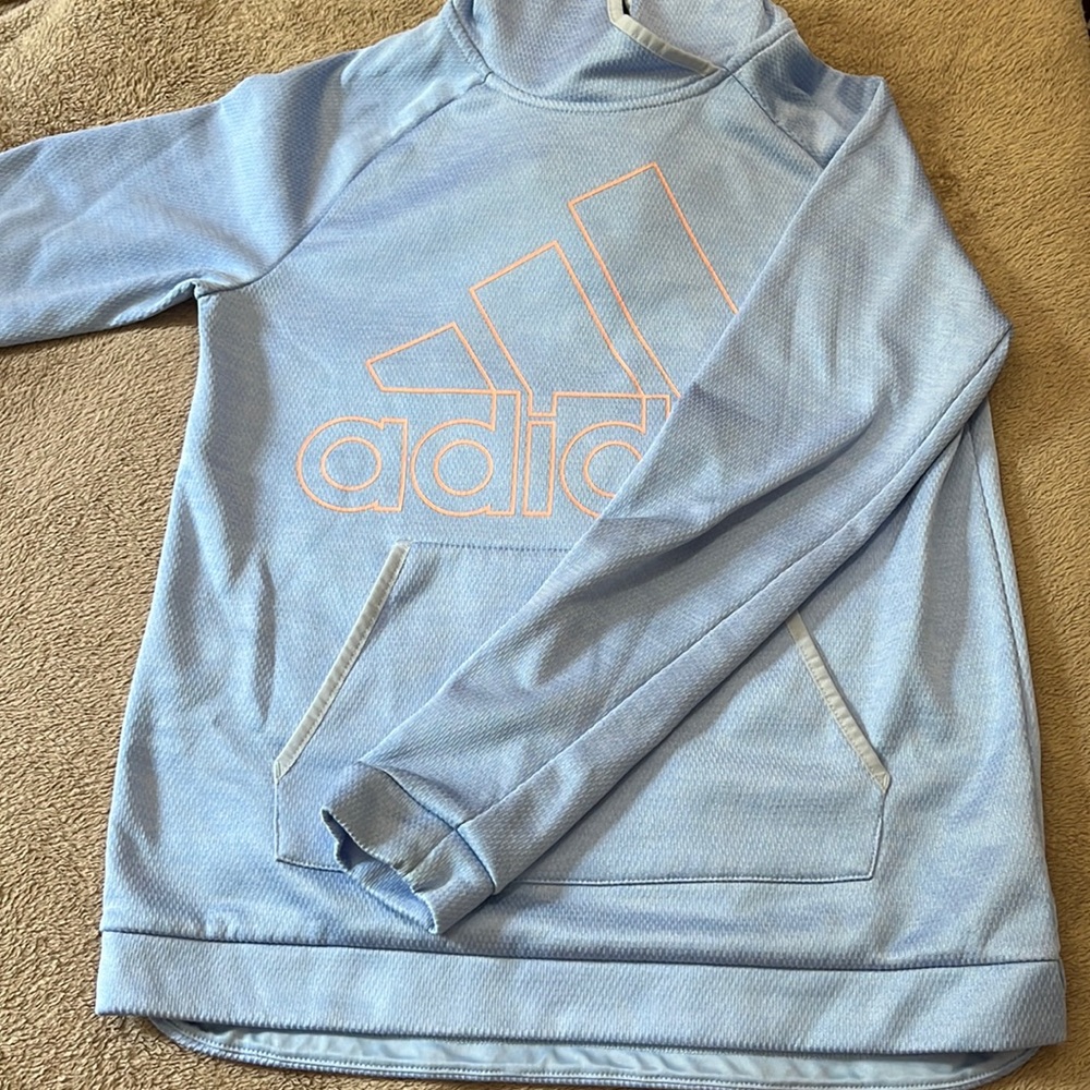 Sky Blue & Peach Adidas Athletic Hoodie